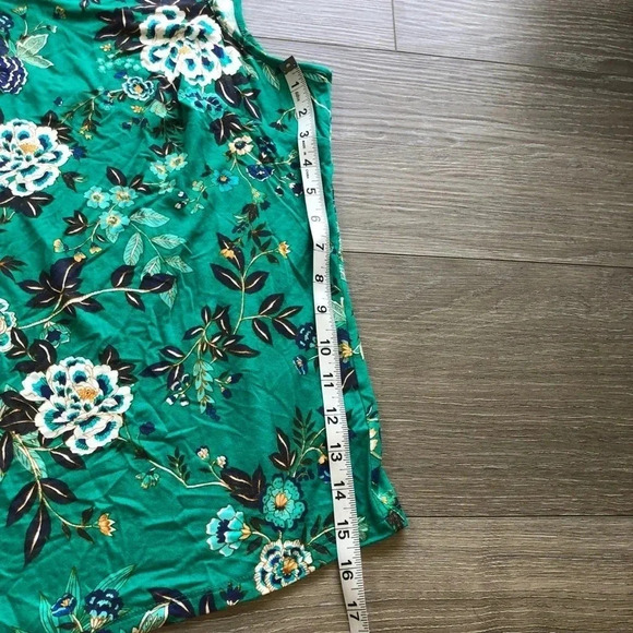 Daniel Rainn Floral Lace Tunic V-Neck Green Tank Top Womens Size 2X - Picture 3 of 10